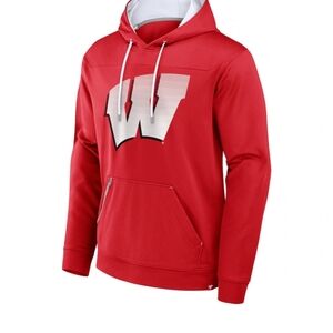 NWT Wisconsin Badgers Fanatics Defender Dot Faded Primary Pullover Hoodie - Red